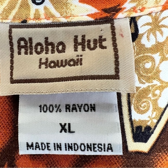 ALOHA HUT HAWAII Short Sleeve Button Down Floral Surfboard Men's Shirt Size XL - Picture 11 of 12
